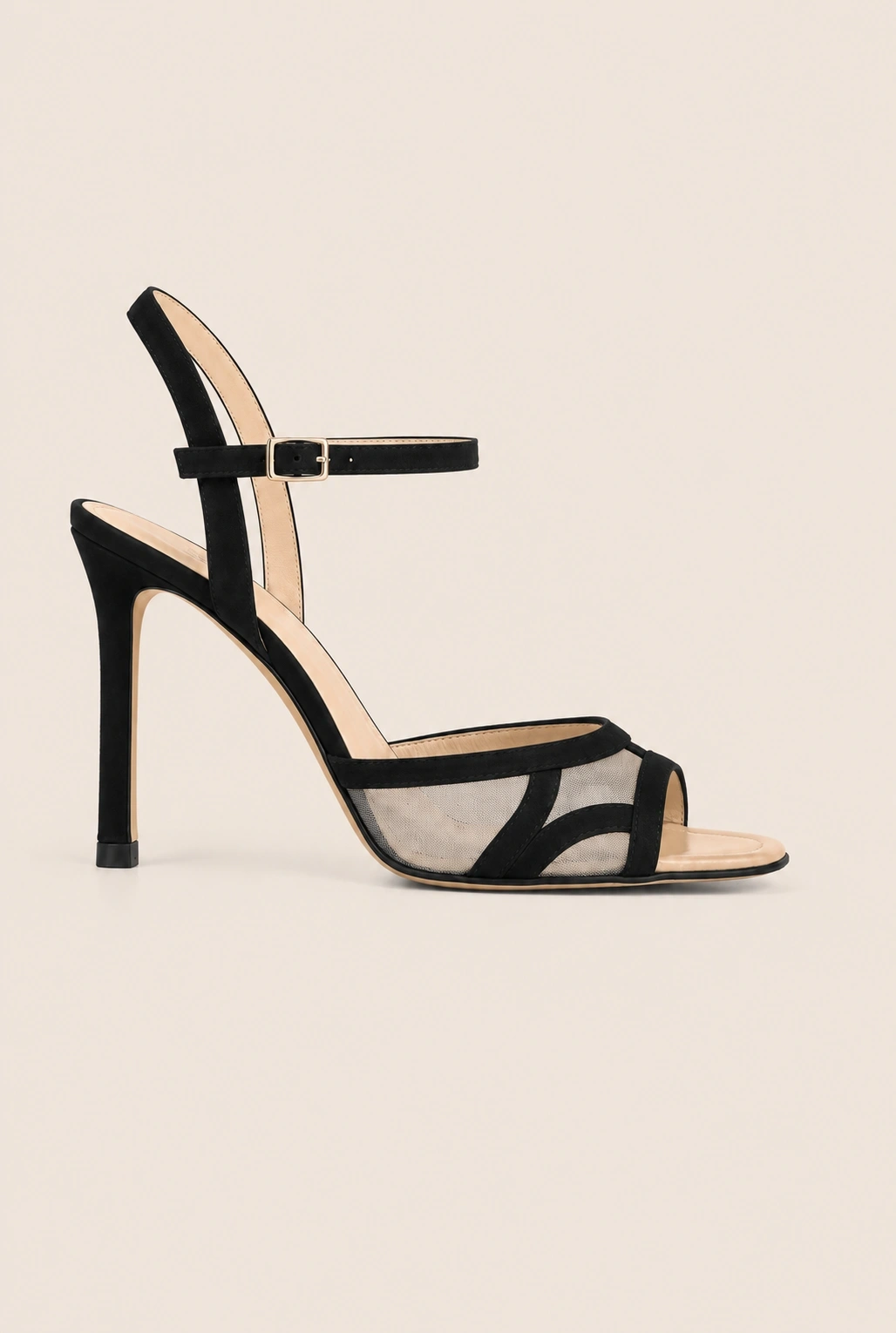 Giulia – sandales noires avec détails en mesh